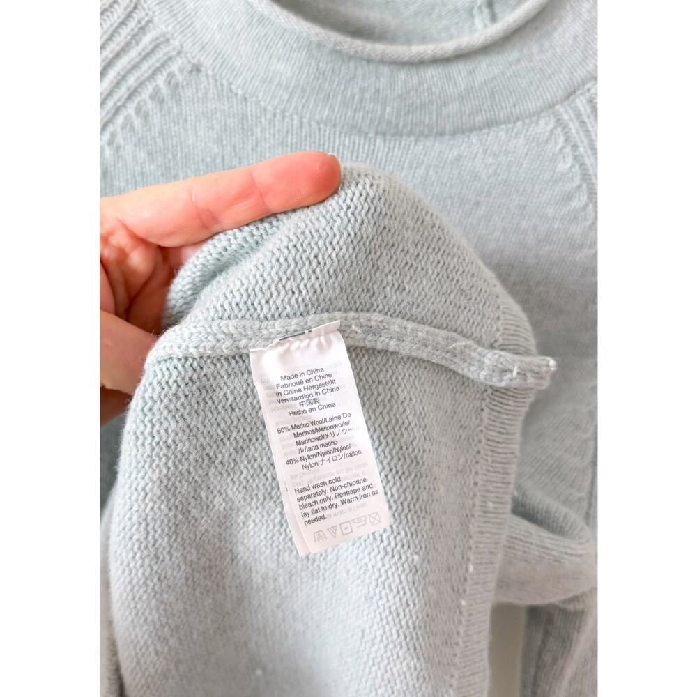 J.Crew Women's 1988 Rollneck Sweater Merino Wool Light Powder Blue Knit Top - Picture 8 of 8
